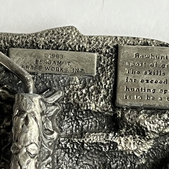 BERGAMOT Siskiyou BOWHUNTING hunting DEER 1983 Vintage‎ belt buckle USA - Picture 11 of 12